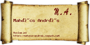 Mahács András névjegykártya